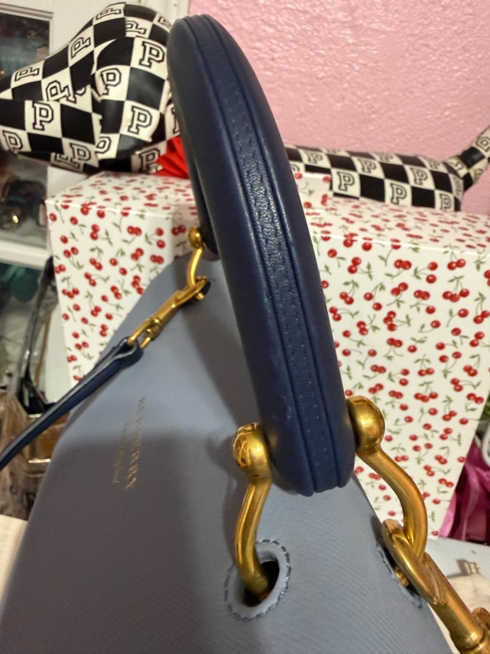 Burberry Medium DK88 Top Handle Bag In Blue - Picture 9 of 16